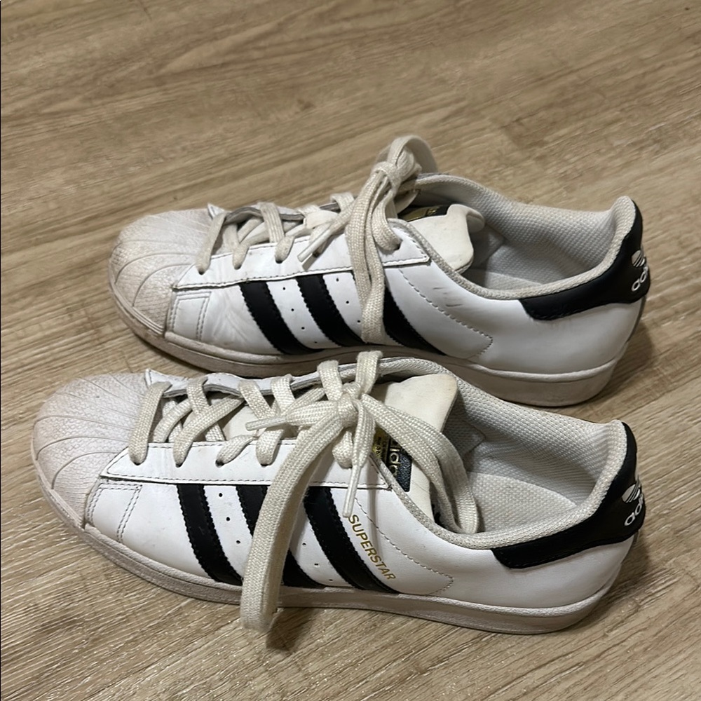 Adidas White and Black Superstar Sneakers